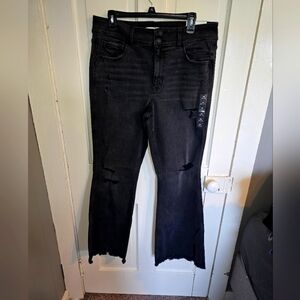 Maurices M jeans Black Distressed Women's Flare Jeans, 16R, BNWT